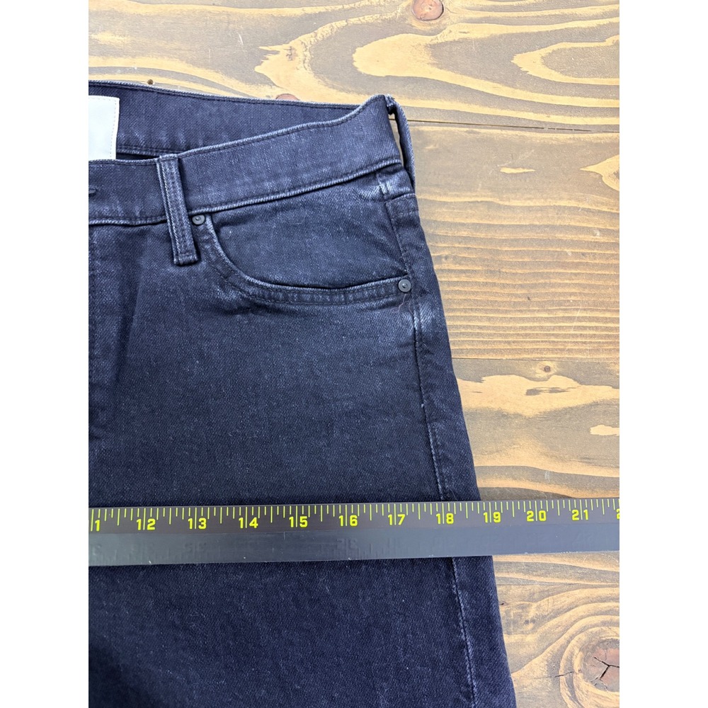 MOTHER Superior Scrapper Cuff Ankle Fray Jeans Womens 29 Whos Sorry Now Black - Picture 12 of 15
